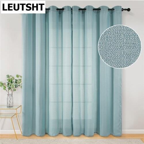 2021 New Nordic Curtains for Living Dining Room Bedroom Pure Color Linen White Tulle Curtains Kitchen Curtains Window Curtains