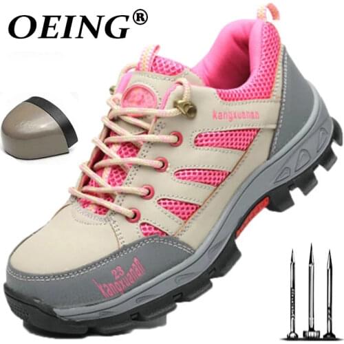 2020 New Steel Toe Work Women Work Boots For Mesh Women Lightweight Breathable Anti-smashing Non-slip Protective Safety Shoes