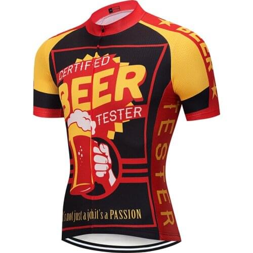 2022 New iSummer Red Beer 2022 Mens Cycling Mtb Jersey Bicycle Clothing quick dry Bike Wear Clothes Short Maillot Roupa Ropa De