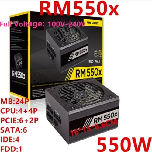 New Original PSU For Corsair Brand ATX Full Module 80plus Gold Silent Power Supply 550W Power Supply RM550x