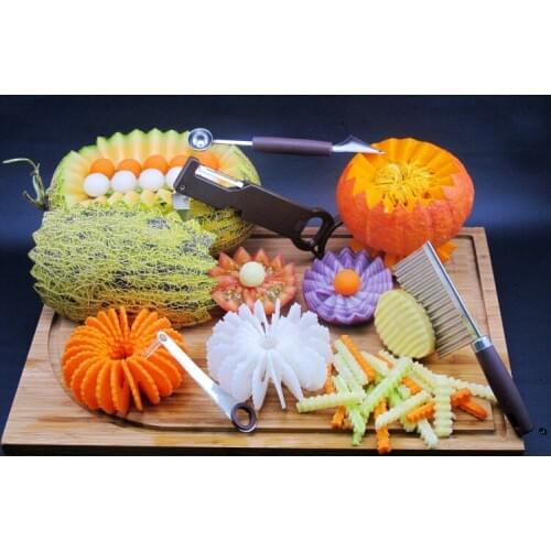 Creative Practical Kitchen Fruits and Vegetables Carving Knifes 4 Piece Suit Small Daily General Merchandise Spiral Knife