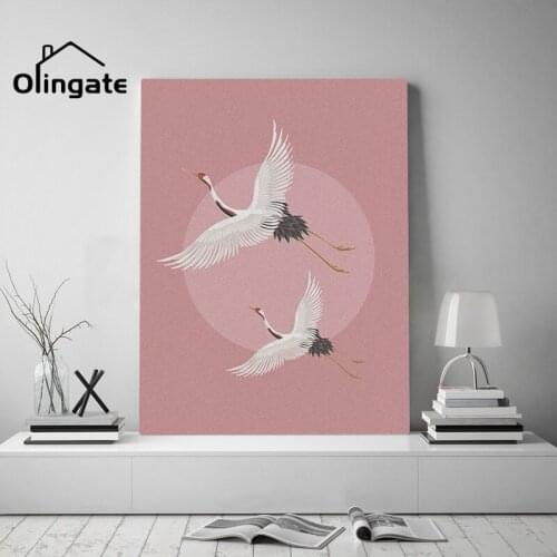 Traditional Chinese Style Canvas Poster Flying Red-Crowned Crane Wall Picture Print One Piece Wall Art Home Living Room Decor