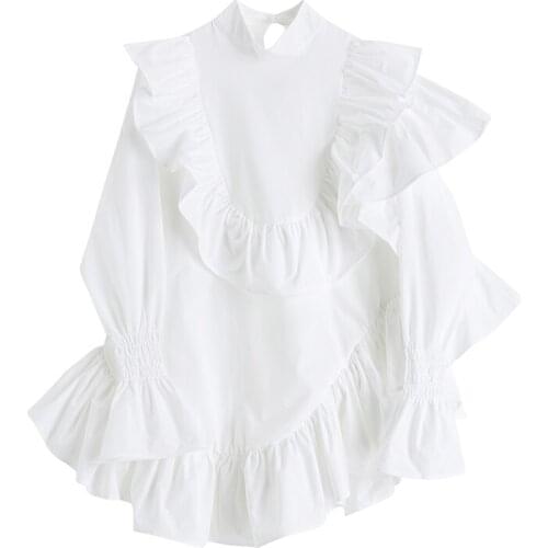 Ruffle Dress Female Spring Style Korean Fairy Loose Fashion Casual Womens Cute And Elegant Mini Kawaii Dress Vestido de mujer