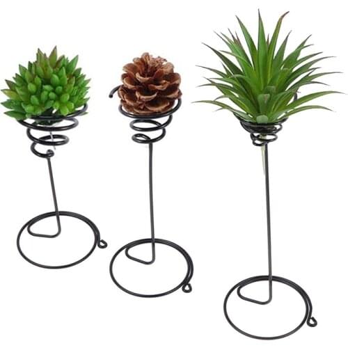 3Pcs Metal Air Pineapple Stand Base Plant Flower Rack Holder Home Balcony Decor