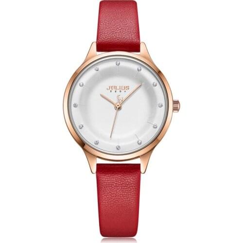 Simple Elegant Womens Watch Japan Mov't Lady Hours Fine Fashion Real Leather Bracelet Clock Girls Cute Gift Julius Box 1197