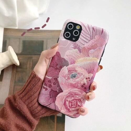 Luxury Fashion Flexible Silicone 3D Silk Oil Painting Phone Case For Xiaomi 9 SE 8 SE Soft Shockproof Vintage Flower Case Cover