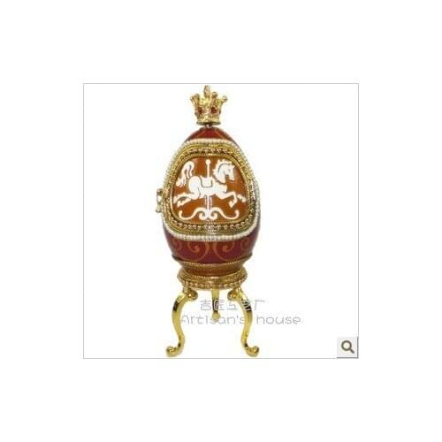 Special offer rotary recreation horse egg music box for Christmas decoration is preferred
