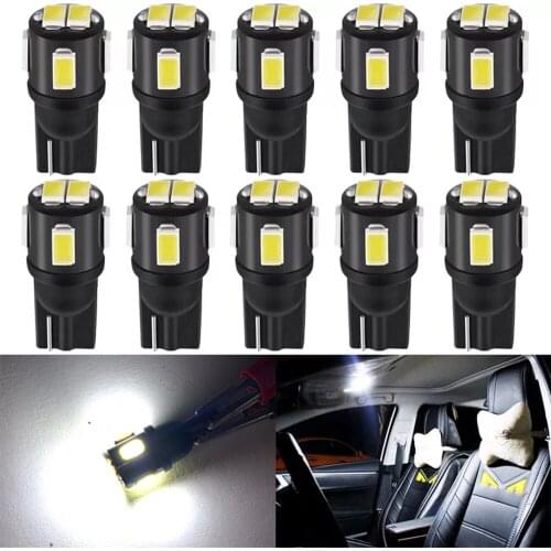 10Pcs T10 W5W Led Canbus WY5W Bulbs Error Free 194 168 LED Super Bright Car Interior Light Clearance Side Marker Auto Lamp 12V