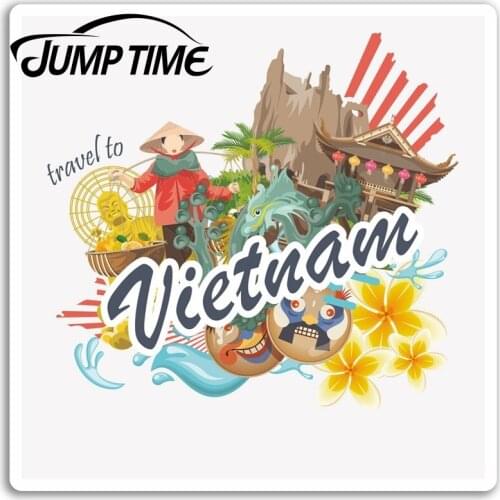 Jump Time for Vietnam Vinyl Stickers Asia Cool Travel Sticker Laptop Luggage Decal Rear Windshield Waterproof Car Accessories