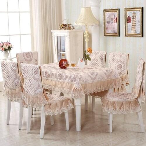 High quality jacquard table cloth knit kit comfortable soft lace tablecloth chair cover cushion backrest wedding home dedicated
