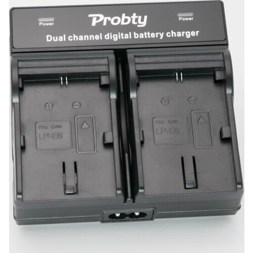 PROBTY LP-E6 LP E6 LPE6 Battery Dual Charger For Canon EOS 5D Mark II III 5D2 5D3 6D 60D 60Da 7D 70D