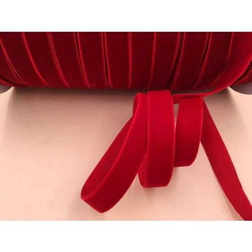 10yard/lot 5/8" 15mm red single face velvet ribbon non elastic velour webbing headband Hair band accessories