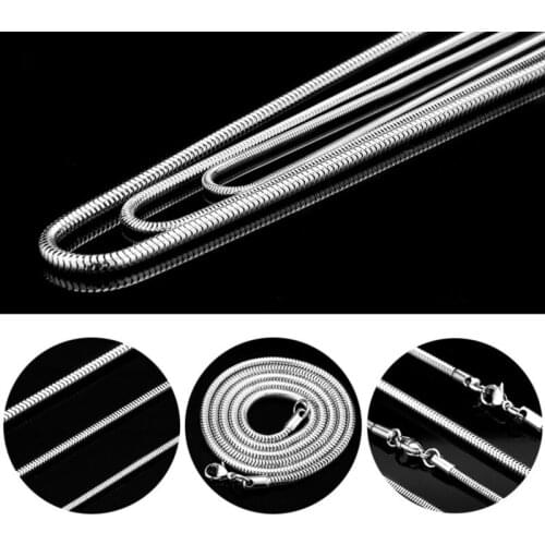 45/50/55/60cm Length 100% 316L Stainless Steel Chain snake chain Clavicular chain Lobster Clasps Simple Chains Necklace
