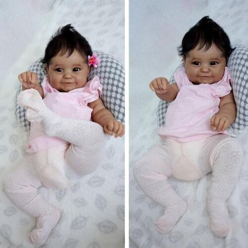 50CM Soft Body Black Skin African American Baby Maddie Reborn & Dropship Flexible Girl Bottle With Handrooted Pacifier Hair M3W6