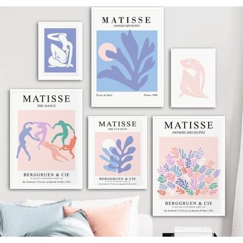 Abstract Matisse Girl Body Coral Geometry Nordic Posters And Prints Wall Art Canvas Painting Wall Pictures For Living Room Decor