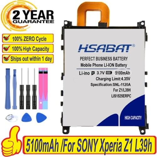 HSABAT 4900mAh LIS1525ERPC Battery Use for SONY Xperia Z1 L39h L39 C6902 C6903 C6916 C6943 SO-01F L39T L39U Batteries