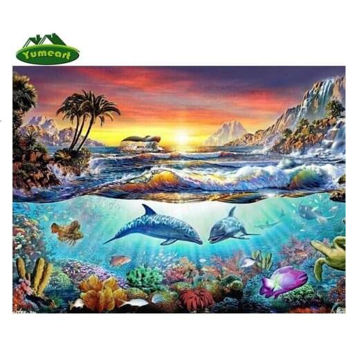 5D DIY Diamond Painting Full Rhinestone Animal World Cross Stitch Kits Diamond Ribbon Embroidery Landscape Crafts Home Decor