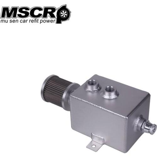 2L Aluminum oil catch can with breather & drain tap 2LT baffled Square Fuel Tank Oil Can Oil Tank