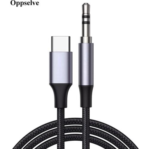 Oppselve Type C Audio Cable USB C Male to 3.5mm Jack Male AUX Headphones Adapter for Huawei P40 P30 Pro Xiaomi 10 9 Samsung S10