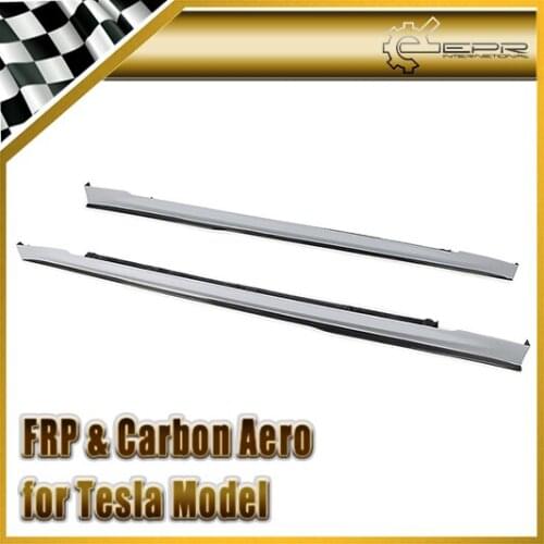 Car Styling For Tesla Model S Revo Style FRP Fiber Glass Side Skirt Extension