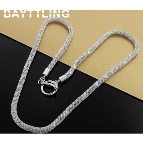 BAYTTLING Hot Selling 925 Sterling Silver 20 Inch Braided Necklace For Men Women Luxury Glamour Party Jewelry Gifts