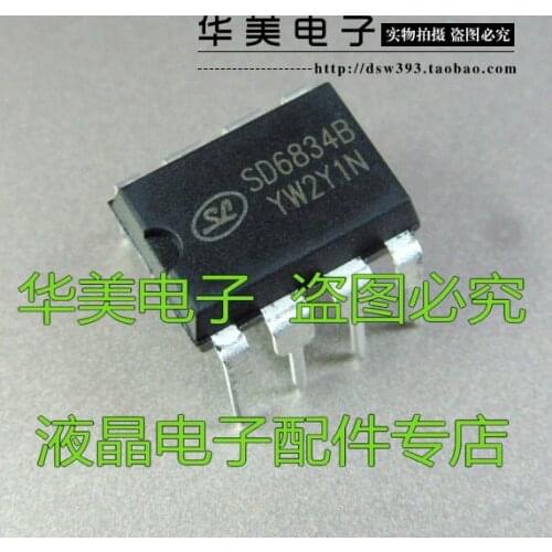Free Delivery.SD6834 100% new original LED LCD power supply control chip DIP-8