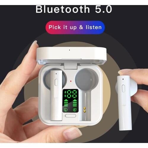 Solar Charging Wireless Bluetooth 5.0 Headphone LED Display HiFi TWS Earphone for Huawei Xiaomi Redmi Samsung iphone Phone