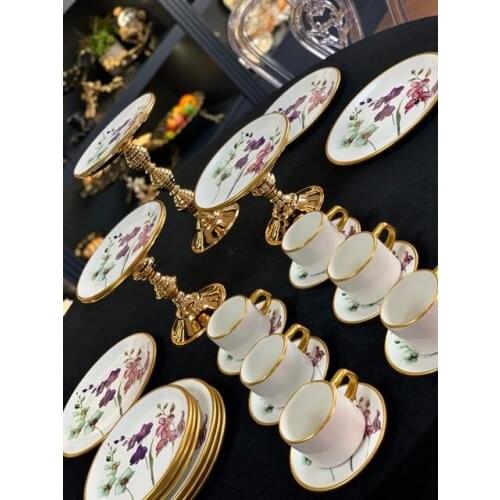 Drop Focus Handled Tea & Coffee Set 18 pieces Orchid