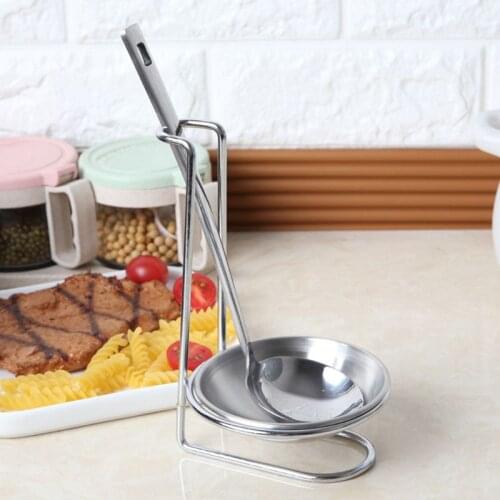 Stainless Steel Spoon Rest Lid Holder Vertical Stand Storage Rack Cookware Organizer Kitchen Accessories Cooking Tools