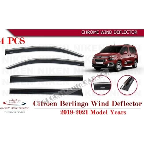 For CITROEN BERLINGO Chrome Rain Wind Deflector 2018 2019 2020 2021 Sunshade Curtains Car Windshield Auto Accessory Universal