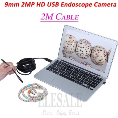 New 9mm 2m-10m HD 2MP Mini USB Endoscope Camera Inspection Borescope Camera Windows PC For Car Repairing Examine