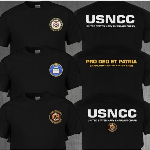 Summer Fashion U.S. Army Chaplain Corps T-Shirt Navy Chaplain T Shirt Men Cotton Short Sleeve Tees Tops Harajuku