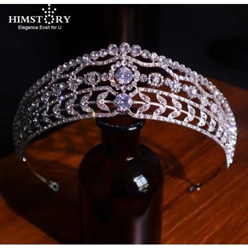 Himstory Gorgeous Wedding Hair Accessories Bridal Tiara Princess Crown Tiaras Austria Crystal Wedding Party Hair Jewelry
