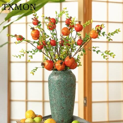 Pomegranate fruit simulation bean branch berry artificial fake flower home living room decoration wedding holiday flower