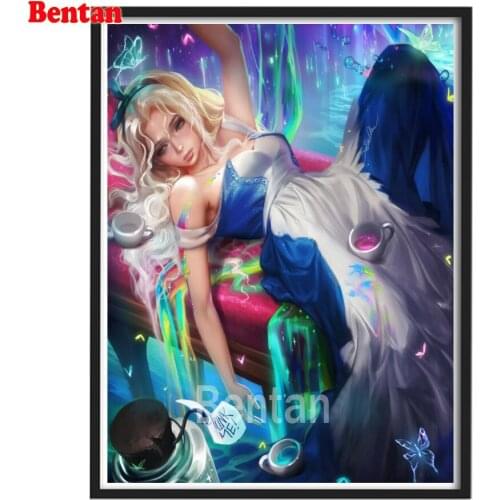 Full Square round Diamond Painting Cartoon Pretty Girl 5D Diamond Embroidery sale DIY Diamond Mosaic Handmade Gift Home Decor