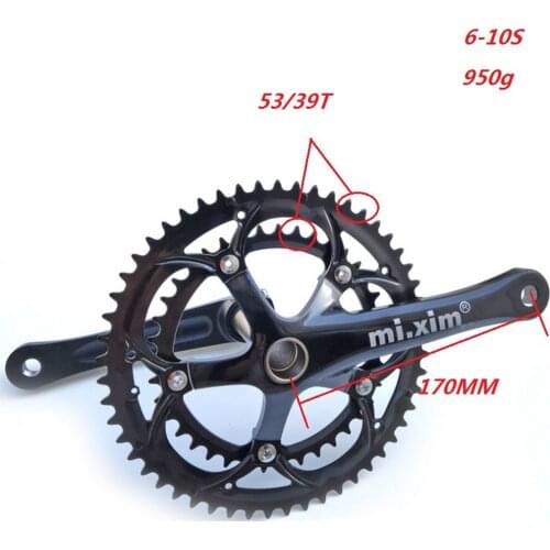Mi.xim Bike Chainring Crankset 130BCD Chainring 170mm Crankarm 6-10 Speed Bicycle Chain Wheel 39-53T Sprocket With BB Bottom