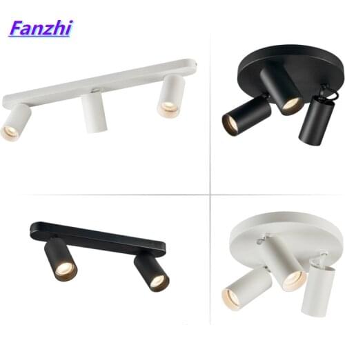 Creative dimmable three head 7W / 12W round led ceiling light spotlight cob surface mounted living room spotlight