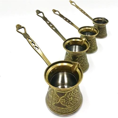 Patterned Metal Casting Copper Coffee Pot 4-way Set-Fast Shipping High Quality Coffee Pot Cooking the Turkey