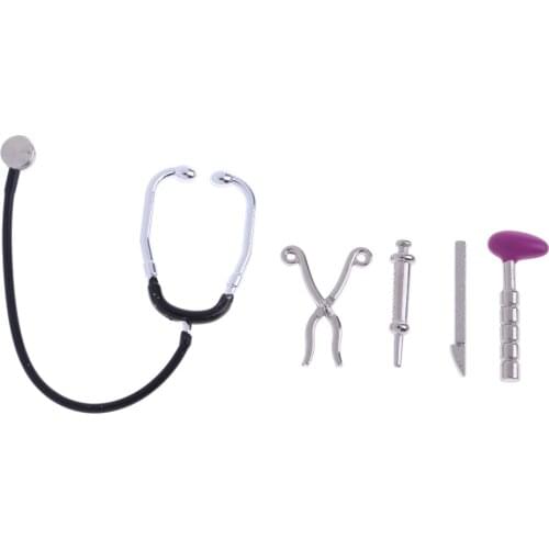 1/12 Dollhouse Miniature 5 Pieces Alloy Stethoscope Set Equipment Decoration Suitable for 1:12 miniature dollhouse