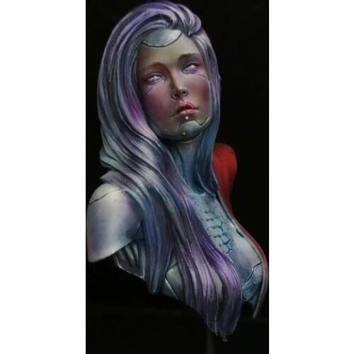 60mm Resin Model Bust Robot Cyborg Girl 3D Print Figure Unpainted