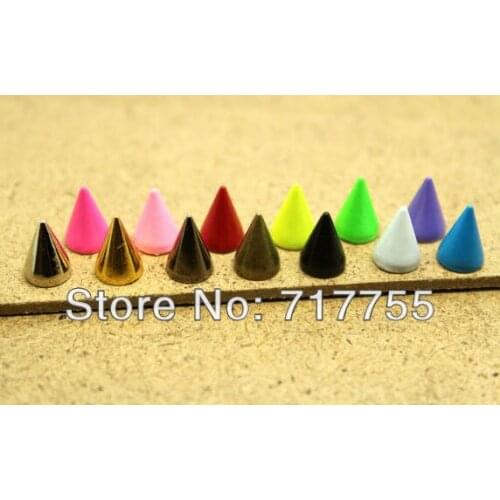 Fashion Metal Spike 10mm mint green/orange and all color Cusp Rivets Punk Rock Biker CollarCraft DIY 100pcs/lot free Shipping