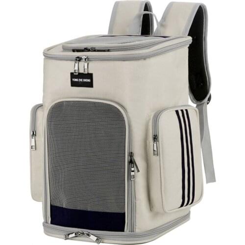 Fashion Breathable Dog Backpack Foldable Large Capacity Cat Carrying Bag Cat Travel Pet Carrier Premium Canvas Space Capsule Bag