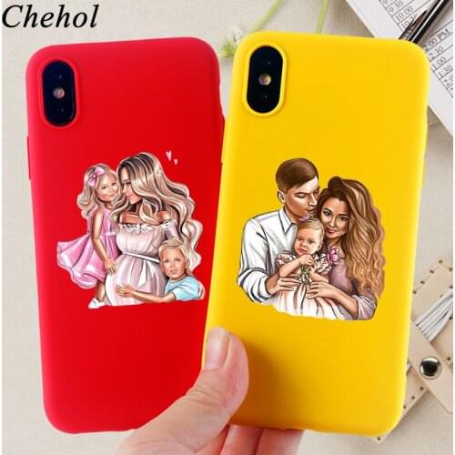 Fashion Mobile Phone Cases for IPhone 11 Pro 8 7 6s Plus X XS MAX XR Case Baby Mom Soft Silicone Fitted Back Covers Accessories