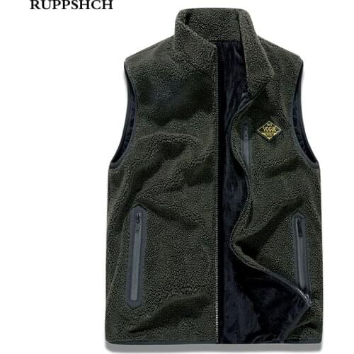 2021 Fall Winter Men Fleece Vest Jacket Men High Quality Fleece Thickened Outdoor Casual Jacket Vest Men Two-sided Vest Jacket