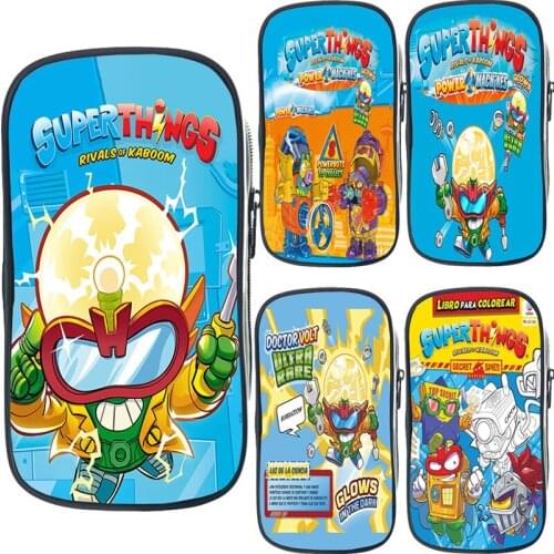 New Superzings Large Pencil Bag Children Cartoon Pencil Case Students Stationery Bag Game Super Zings Pen Bag School Supplies