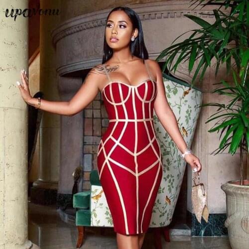 2021 New Bodycon Bandage Dress Ladies Vestido Sexy Spaghetti Straps Sleeveless Halter Stripes Club Party Dress