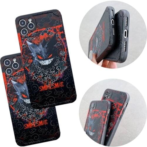 Pokemon Pikachu Gengar Dark Style Phone Case For Apple iPhone 11 12 Pro Max mini 7 8 XR X XS MAX 5 5S SE Shockproof Case Cover
