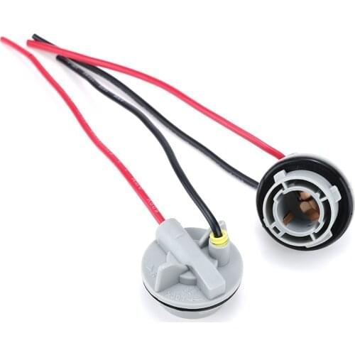 2pcs 1156 BA15S Wired Light Bulb Socket Holder P21W Car Lamp Socket Adapter Connector Harness Wiring Universal For Cars Trucks