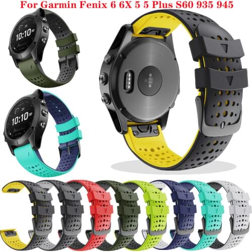JKER 26 22MM Silicone Quickfit Watchband Strap for Garmin Fenix 6X Pro Watch Easyfit Wrist Band Strap For Fenix 6 Pro SmartWatch