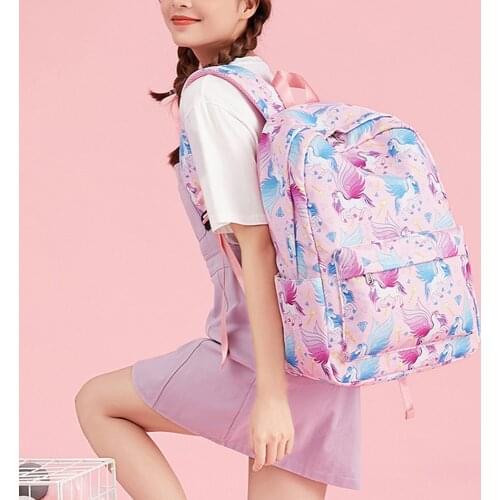 Girls Backpack 3 in 1 Sets,Unicorn School Backpack for Girls Elementary Bookbags for Kids School Bag with Lunch Bag Pencil Bag